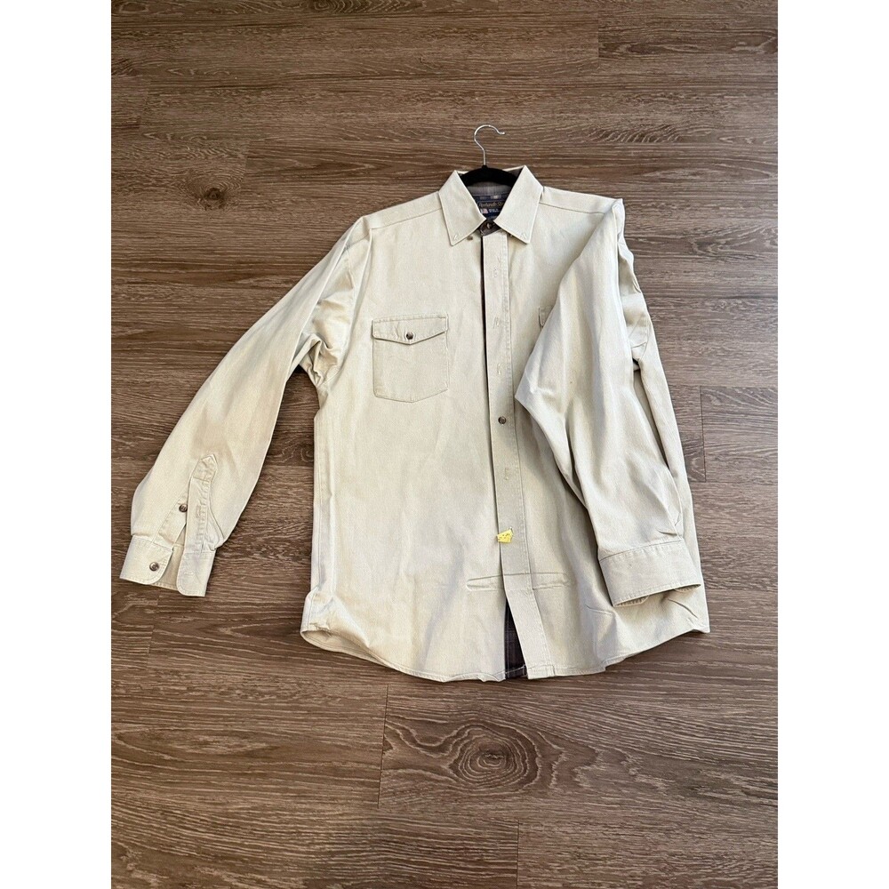 Vintage Panhandle Slim Shirt Adult Medium 15.5/33 Beige/khaki Western Flaw Mens